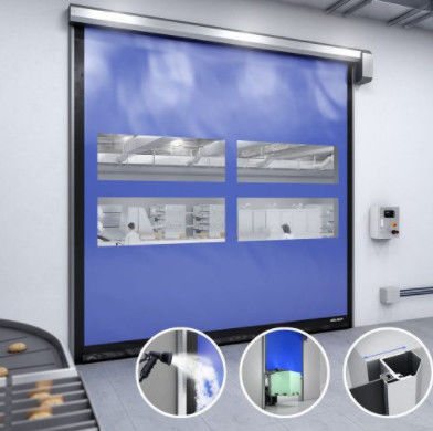 Transparent Fast Roller Shutter Doors Fast Acting Warehouse Electric PVC High Speed Zipper