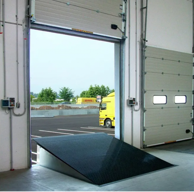 12T Stationary Loading Dock Leveler / Container EN1398 Pull Chain I Beam Reinforcement Ramp