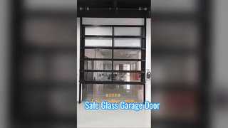 Choose Aluminum Alloy Glass Water Tightness Transparent Glass Sectional Garage Door For High Safety