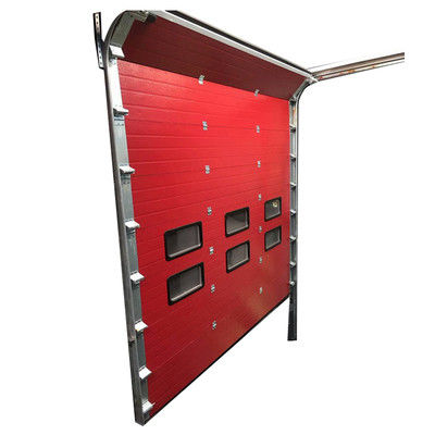 50mm Panel Industrial Sectional Door 3000x4000 Red Color Coated Steel Sandwich Automatic
