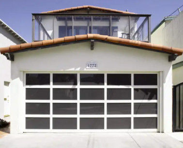 Powder Coated Overhead  Aluminum Sectional Door Full View Aluminum Garage Doors
