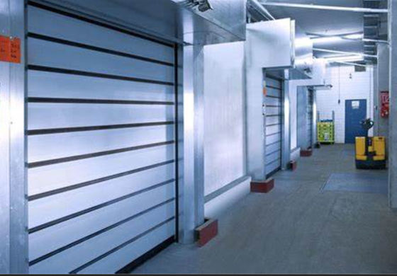 Windproof Preservation High Speed Spiral Door For Aluminum Control Panel Insulated Warehouse