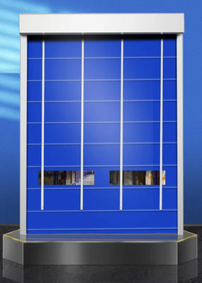 Security High Speed PVC Fabric Roll Up Doors with Infrared Sensor Automatic Folding Plastic