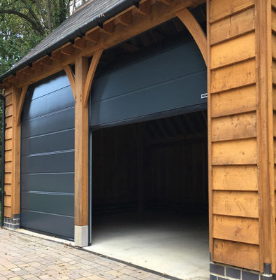 Aluminum Insulated Sectional Garage Door With 80mm Panel Flat Or Contoured