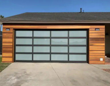 Powder Coated Aluminum Sectional Overhead Door Full View Garage Residential Glass Panel