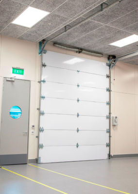 Lockable Handle Secure Overhead Sectional Door With Galvanized Steel Insulated Slid