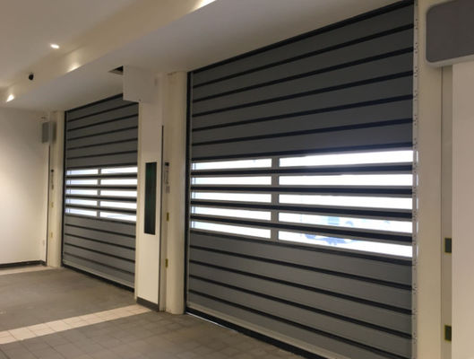 PLC Control High Speed Spiral Roller Door Powder Coated Roll Up Door 220mm Aluminum Slats