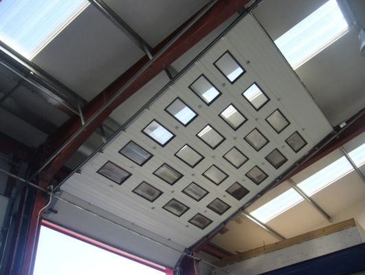 White Insulated Sectional Overhead Doors With Double-Skinned Construction Remote Control