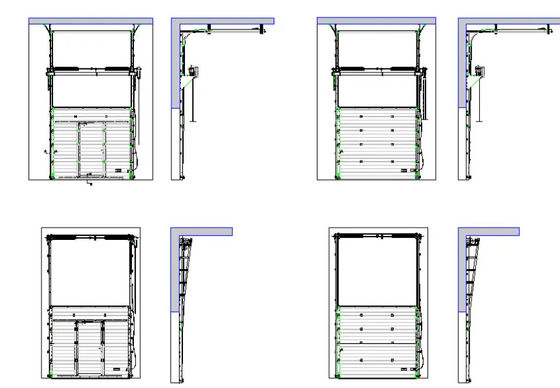 High Security Lock Overhead Sectional Garage Doors Auto Opening Powder-Coated