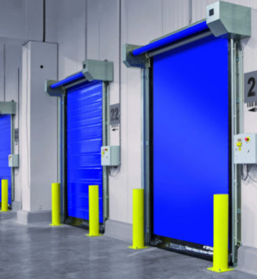 PVC Fabric Rapid Roller Doors With High-Duty Steel Structure High Speed