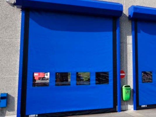 PVC Fabric Rapid Roller Doors With High-Duty Steel Structure High Speed