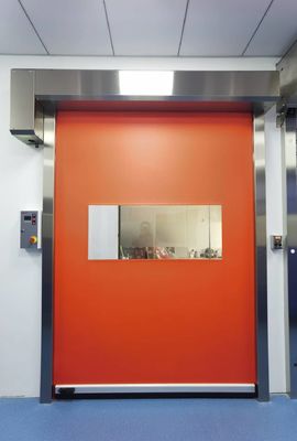 Transparent Fast Roller Shutter Doors Manual Operation Galvanized Steel Servo