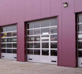 Industrial Aluminum Sectional Door With Glass Frame Electric Automatic