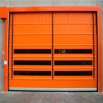 PVC Roll Up Rapid Shutter Door 304 Stainless Fast Rise Stacking Folding With Radar