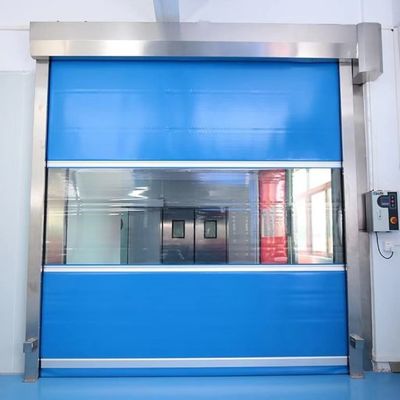 PVC Roll Up Rapid Shutter Door 304 Stainless Fast Rise Stacking Folding With Radar