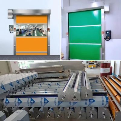 PVC Roll Up Rapid Shutter Door 304 Stainless Fast Rise Stacking Folding With Radar