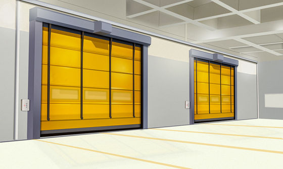 Automatic Rapid Roller Doors With Noise Reduction Fast Rolling Up Colorful Warehouse