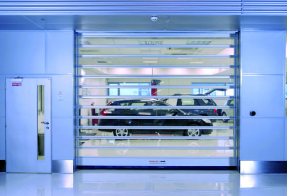 Transparent High Speed Spiral Door With Safety Efficiency Fast Aluminum Rolling Shutter