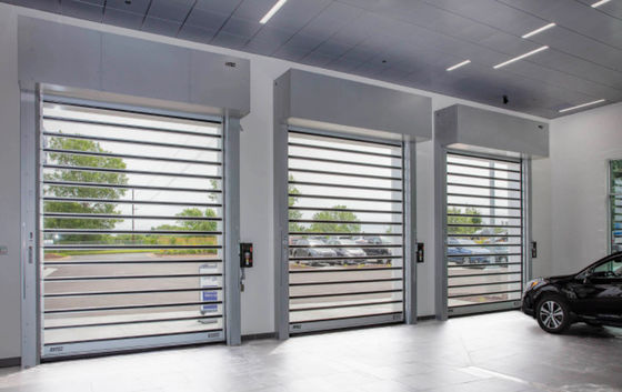 Transparent High Speed Spiral Door With Safety Efficiency Fast Aluminum Rolling Shutter