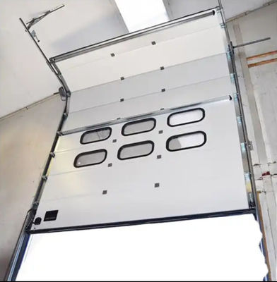 Flat Or Contoured Panel Insulated Sectional Doors Industrial Warehouse Overhead Vertical Lifting