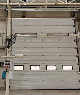 Automatic Formed Double-skinned Steel Industrial Overhead Sectional Doors for Fire Station Insulated Flap Sliding