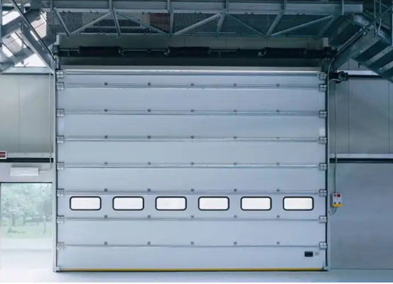 Automatic Formed Double-skinned Steel Industrial Overhead Sectional Doors for Fire Station Insulated Flap Sliding