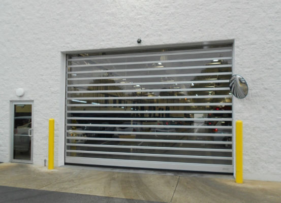 Aluminum Transparent High Speed Spiral Door Safety Efficiency For Busy Workplaces Industrial Thermal Insulated