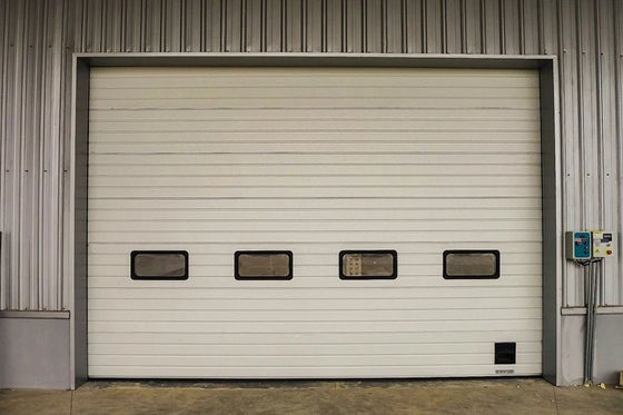 Remote Control Sectional Garage Door Insulation Electric Steel White 50mm-80mm Thickness