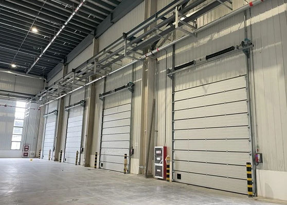 Remote Control Sectional Garage Door Insulation Electric Steel White 50mm-80mm Thickness