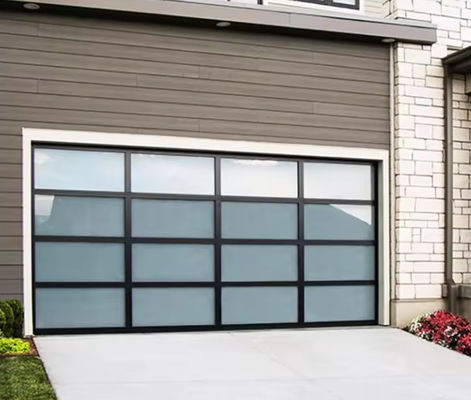 Double Glazing Glass Aluminum Sectional Garage Doors Soundproofing
