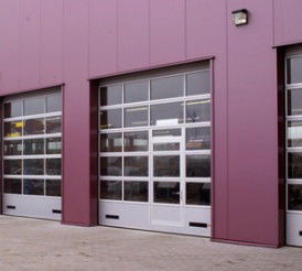 Industry Full View Glass Panel Commercial Double Glazing Glass Water Tightness Class 3 Transparent Sectional Garage Door