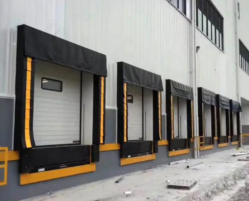 Electric Airtight Logistic Protection From The Elements Adjustable Loading System Dock Door Shelter PVC Plastic Rubber