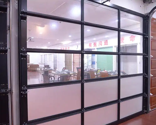 Modern Villa Exterior Insulated Aluminum Sectional Door Stylish Aluminum Alloy / Double Glazing Glass For Any Space