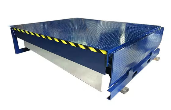 Truck Unloading Cargo Forklift Use Stationary Hydraulic Electric Loading Dock Leveler with Foot Pedal Control Advantages