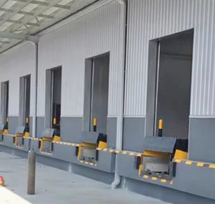 Truck Unloading Cargo Forklift Use Stationary Hydraulic Electric Loading Dock Leveler With Foot Pedal Control Advantages