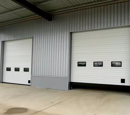 Steel Overhead Sectional Door With Safety Edge Weather Sealed Panels Noise Reduction / Photocell