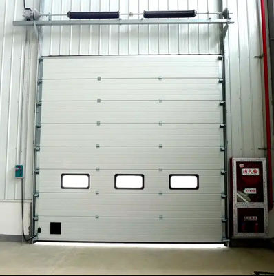 Steel Overhead Sectional Door With Safety Edge Weather Sealed Panels Noise Reduction / Photocell