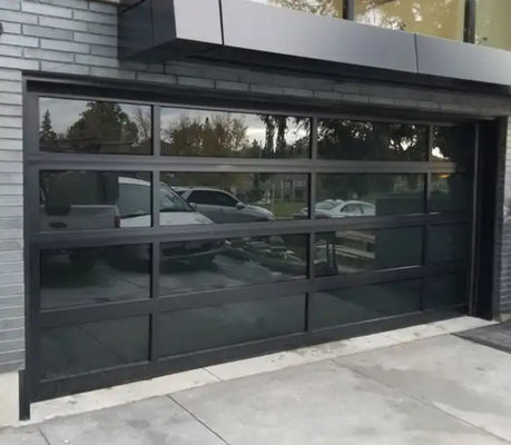 Modern Aluminum Sectional Door Manual Or Automatic Sound Insulation White/Brown/Grey/Black Panel