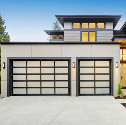 Modern Aluminum Sectional Door Manual Or Automatic Sound Insulation White/Brown/Grey/Black Panel