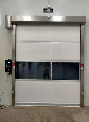 High Duty Steel Insulated Rapid Roller Door Manual/Automatic Weather Resistant Pvc Curtain High Speed Security