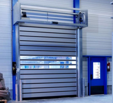 High Duty Steel Insulated Rapid Roller Door Manual/Automatic Weather Resistant Pvc Curtain High Speed Security