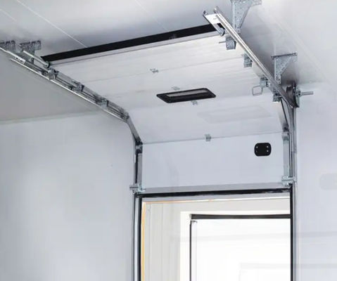 Wind Resistant White Foam Filled Overhead Sectional Garage Door Auto / Manual Operation Safety Edge Photocell