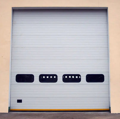 Wind Resistant White Foam Filled Overhead Sectional Garage Door Auto / Manual Operation Safety Edge Photocell