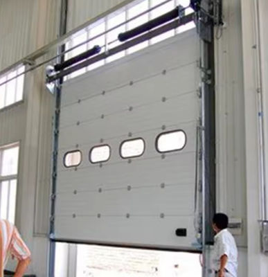 Wind Resistant White Foam Filled Overhead Sectional Garage Door Auto / Manual Operation Safety Edge Photocell