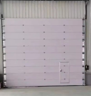 White Powder Coated Weather Sealed Overhead Sectional Door Double Skinned Panels Safety Edge Suppliers Factory