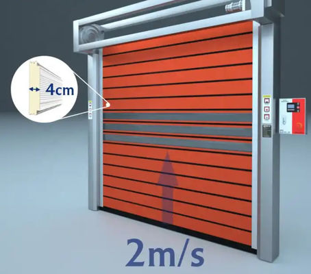 PLC Controlled Spiral Overhead Door Automatic Exterior Commercial Aluminum