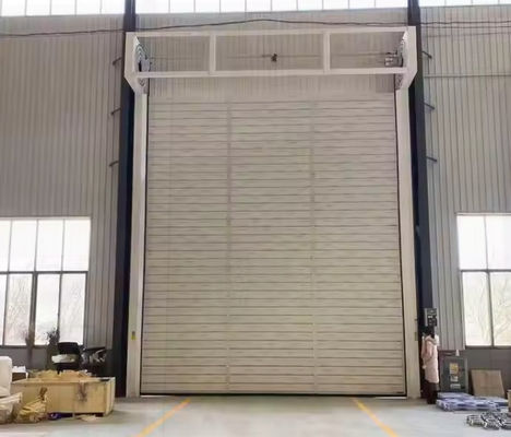 PLC Controlled Spiral Overhead Door Automatic Exterior Commercial Aluminum