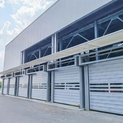 PLC Controlled Spiral Overhead Door Automatic Exterior Commercial Aluminum