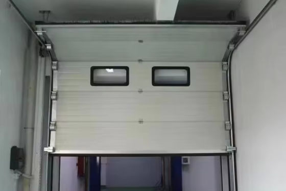 Industrial Automatic Lifting White Noise Reducing Overhead Sectional Door With Lockable Handle And Wind Resistant Design