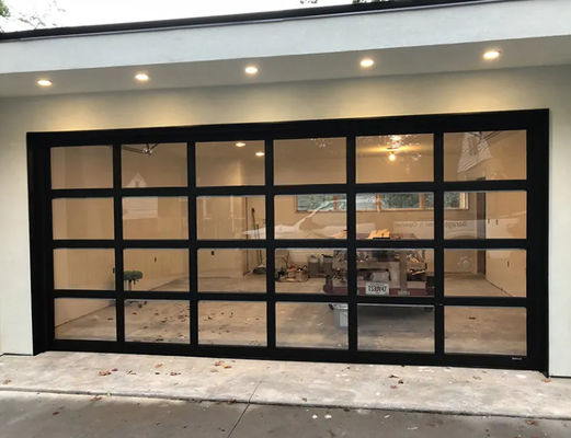 Powder Coated Aluminum Sectional Door with Double Glazing Glass - Manual Or Automatic Opening